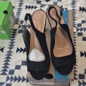 Unlisted Black Open-Toe Slingback Sandals